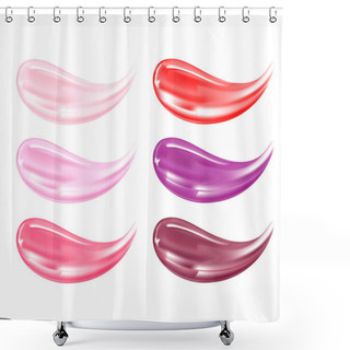 Personality  Smear Lipstick Of Different Colors On A White Background Shower Curtains