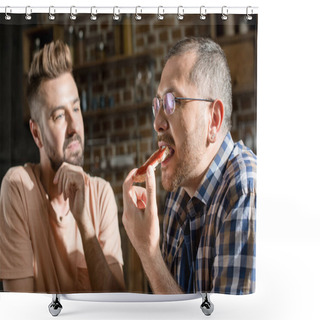 Personality  Gay Couple Having Breakfast  Shower Curtains