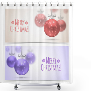 Personality  Christmas And New Year Banners. Shower Curtains