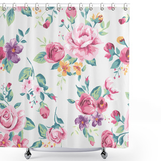 Personality  Vintage Tropical Flower Pattern Vector Shower Curtains