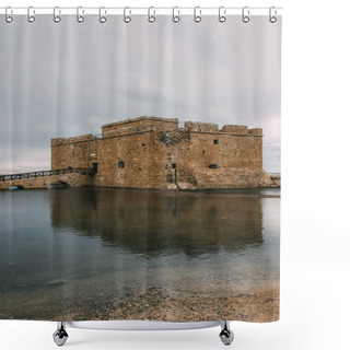 Personality  Ancient Castle In Paphos Near Mediterranean Sea Shower Curtains