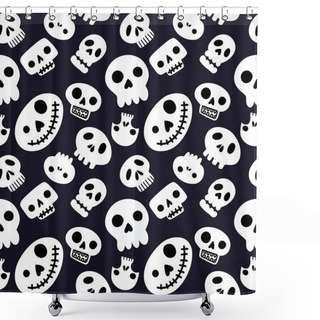 Personality  Halloween Seamless Cartoon Sculls Pattern For Festive Accessories And Wrapping Paper And Fabrics And Clothes Print And Kids And Notebooks. High Quality Illustration Shower Curtains