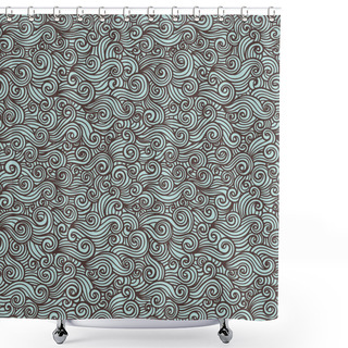 Personality  Doodle Sea Pattern . Shower Curtains