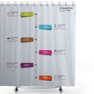 Personality  Timeline Infographic With Arrows And Pointers. Shower Curtains