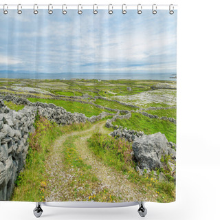 Personality  Inishmore Or Inis Mor, The Largest Of The Aran Islands In Galway Bay, Ireland. Famous For Its Strong Irish Culture, Loyalty To The Irish Language, And A Wealth Of Ancient Sites. Shower Curtains