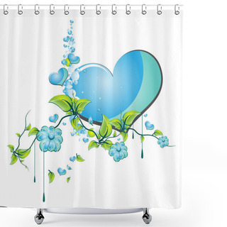 Personality  Flowers Love Heart Shower Curtains