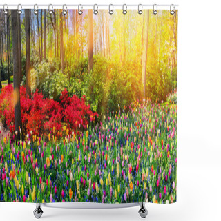 Personality  Landscape With Beautiful Flowers Shower Curtains