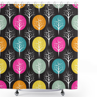 Personality  Colorful Forest Seamless Pattern Shower Curtains