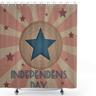 Personality  Vector Independence Day Background. Retro Vintage Version Shower Curtains