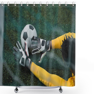 Personality  African American Goalkeeper On Pitch Shower Curtains