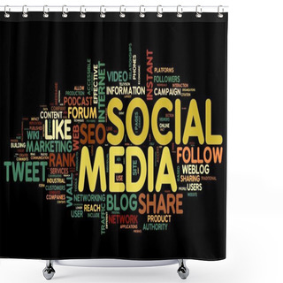 Personality  Social Media In Tag Cloud Shower Curtains