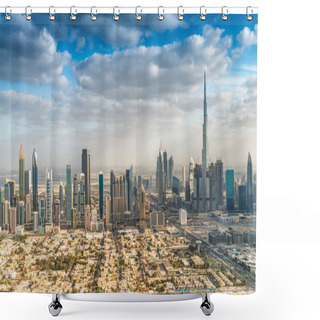 Personality  Downtown Dubai Skyline Aerial View, UAE Shower Curtains