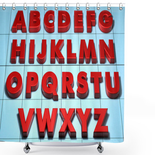 Personality  3D Alphabet Shower Curtains