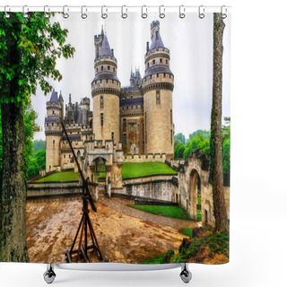 Personality  Magnificent Medieval Castles Of France - Pierrefonds Shower Curtains