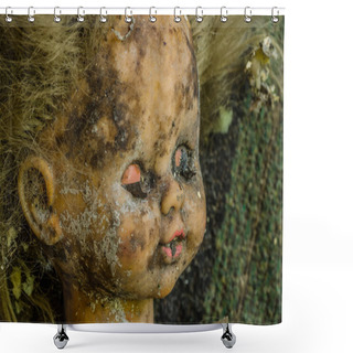 Personality  Old Doll Closeup Shower Curtains