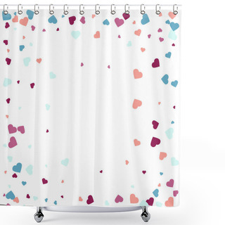 Personality  Background From Bright Multi-colored Confetti. Festive Heart Shaped Confetti. Joyful Confetti On A White Background. Shower Curtains