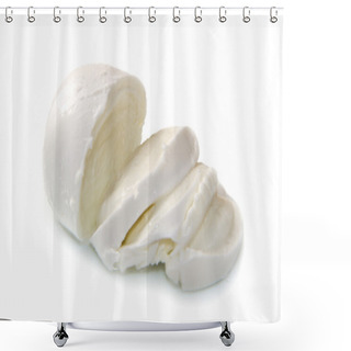 Personality  Fresh Italian Mozzarella On White Background Shower Curtains