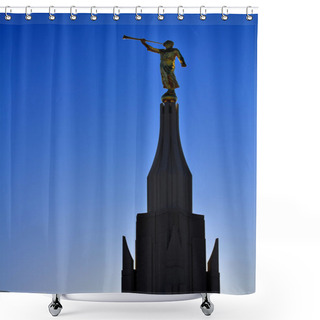Personality  Phoenix Mormon Temple LDS Statue Of Moroni Angel Shower Curtains