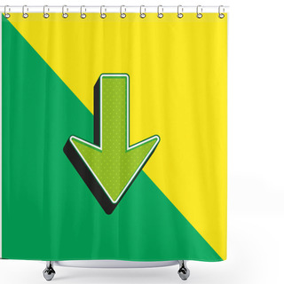 Personality  Arrow Down Green And Yellow Modern 3d Vector Icon Logo Shower Curtains