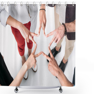 Personality  Friends Gathered Hands In Form Of Star Shower Curtains