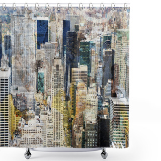 Personality  New York City Grunge And Retro Style Shower Curtains