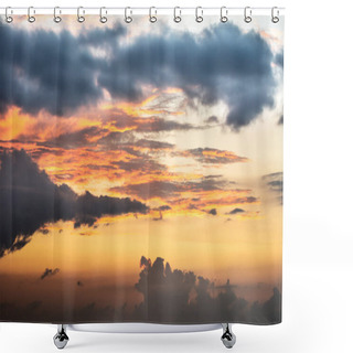 Personality  Photo Of Dramatic Sky Sunset With Clouds Shower Curtains