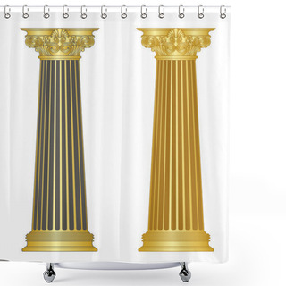 Personality  Old-style Greece Column. Eps10 Vector Illustration Shower Curtains