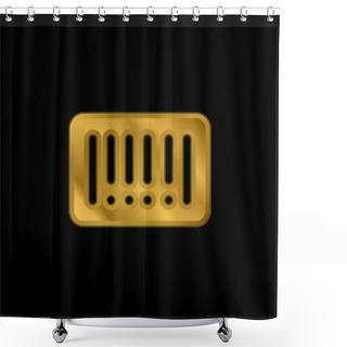 Personality  Bars Code Gold Plated Metalic Icon Or Logo Vector Shower Curtains