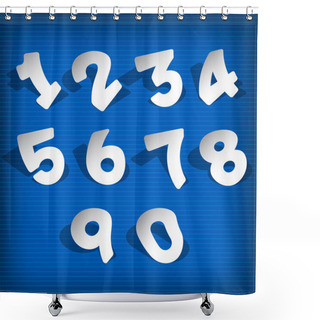 Personality  Vector Set Of Number Shower Curtains