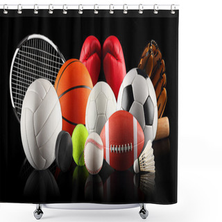 Personality  Balls In Sport Shower Curtains