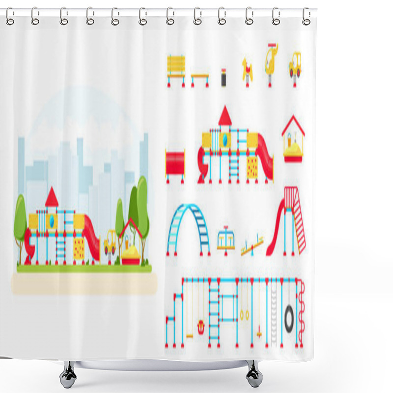 Personality  Kids Playground Equipment Shower Curtains