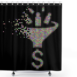 Personality  Soft Moving Pixelated Halftone Sales Funnel Icon Shower Curtains