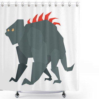 Personality  Aliens Monster Vector Illustration. Shower Curtains