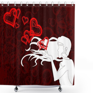 Personality  Blowing A Kiss Shower Curtains