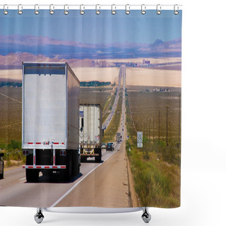 Personality  Delivery Trucks On A Highway. Shower Curtains