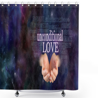 Personality  Unconditional Love Word Cloud Shower Curtains