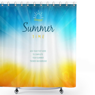 Personality  Summer Time Background With Text - Illustration Shower Curtains