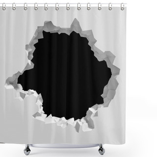 Personality  Hole In Concrete Cracked Wall Shower Curtains