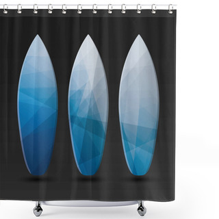Personality  Vector Surfboards Design With Abstract Colorful Pattern Shower Curtains