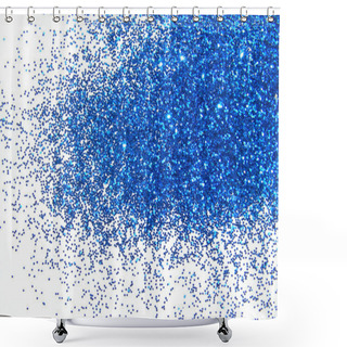 Personality  Dark Blue Glitter Sparkle On White Background Shower Curtains