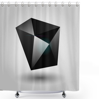 Personality  Vector Black Geometric Object. Shower Curtains