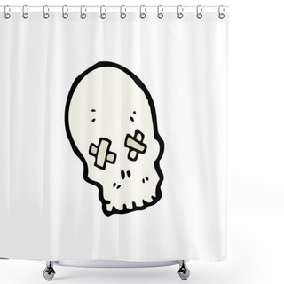 Personality  Spooky Graffiti Style Skull Cartoon Shower Curtains