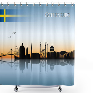 Personality  Gothenburg Skyline Shower Curtains