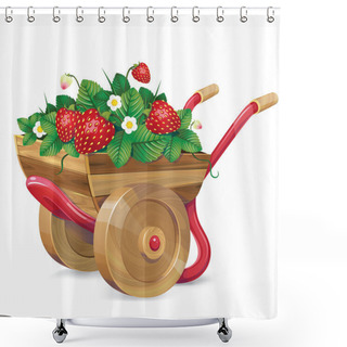 Personality  Strawberry Barrow Shower Curtains