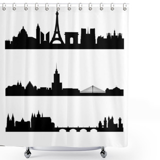 Personality  Three Capitals Silhouettes Shower Curtains