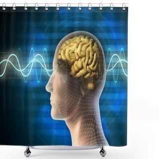 Personality  Brain Waves Shower Curtains