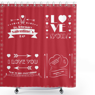 Personality  Collection Of Four Valentine's Day Decorative Wishes Shower Curtains