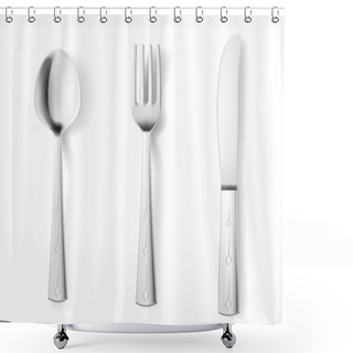 Personality  Cutlery Fork Spoon Knife Shower Curtains