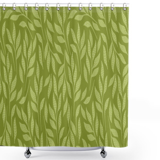 Personality  Artistic Seamless Pattern With Abstract Leaves. Modern Design For Paper, Cover, Fabric, Interior Decor And Other. Shower Curtains
