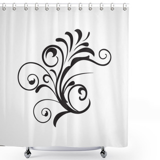 Personality  Vector Beautiful Design Black Tattoo Shower Curtains